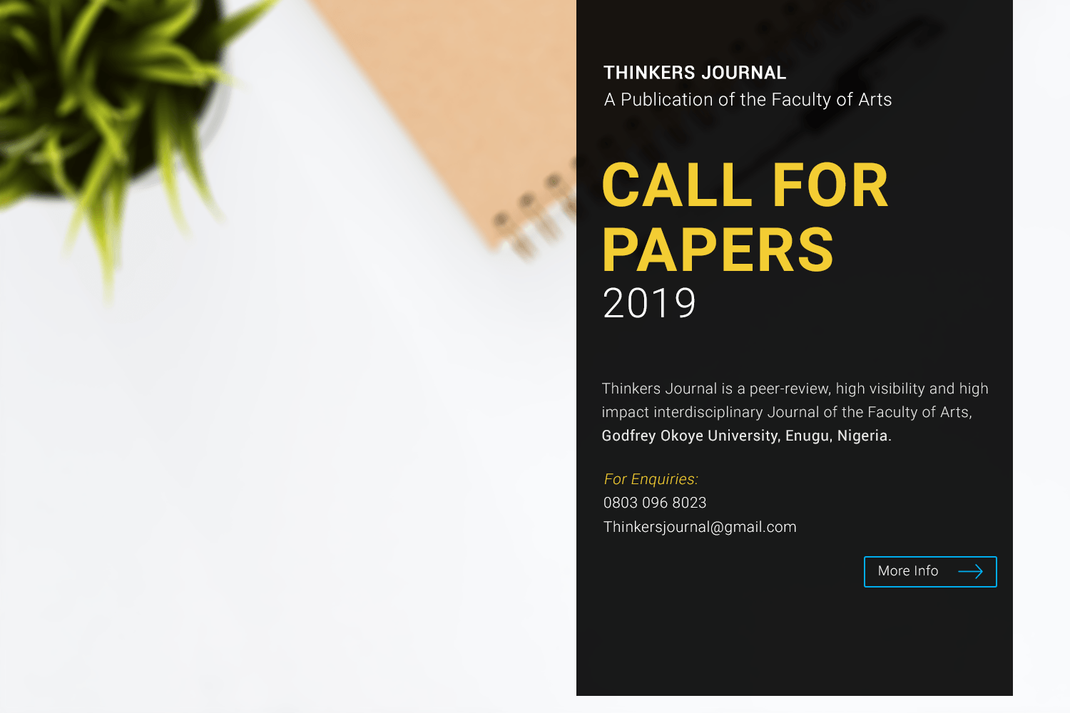 THINKERS JOURNAL CALL FOR PAPERS